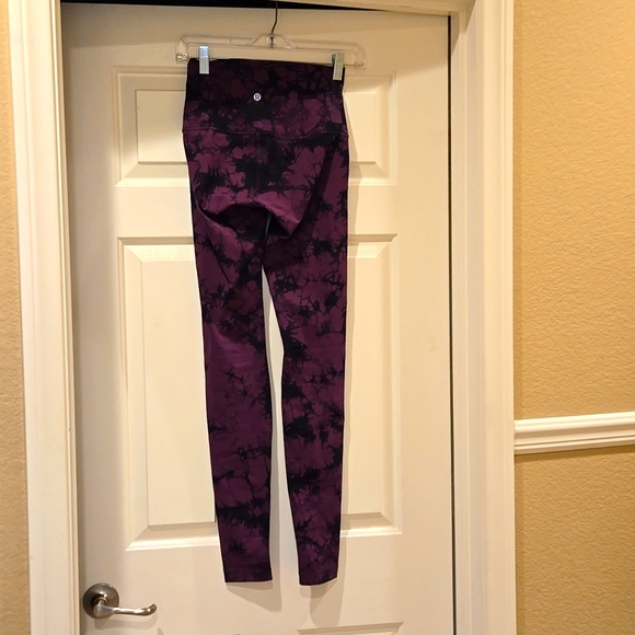 Lululemon leggings size 2 tall, deep purple & black coloring - Picture 2 of 3